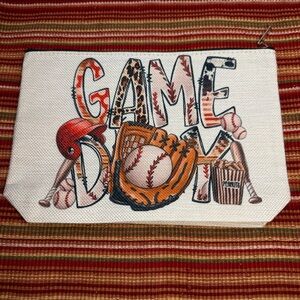 Baseball Game Day Pouch with Glove and Bat Design - NWT